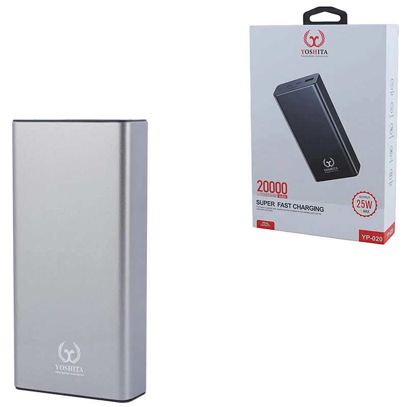 پاور بانک فست شارژ یوشیتا YP-020 QC PD 25W ظرفیت 20000 میلی آمپر ساعت