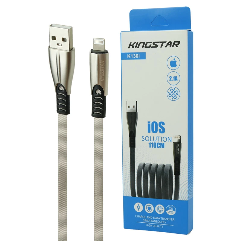 کابل لایتنینگ 2.1 آمپر کینگ استار K130i طول 1.1 متر